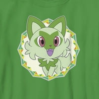 Grafička majica Pokemon Sprigatito Circle za dječaka Kellie Green Plus veličine