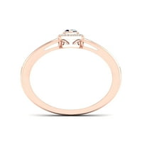Imperijalni dragulj 10k ružičasto zlato markiza rezano plavi safir 1 10CT TW DIAMAND HALO Ženski prsten