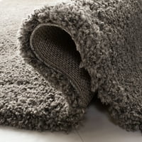 Jednobojni plišani čupavi tepih od 8' 10', Tamno siva
