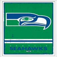 Seattle Seahoks - zidni poster s retro logotipom, 22.375 34