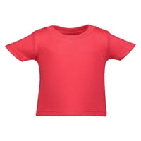Majice za bebe i malu djecu s kratkim rukavima od pamučnog dresa s okruglim vratom, kraljevski Crveni vrijesak