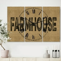 DesignArt 'Farmhouse on Jute' Preveliki zidni sat seoske kuće