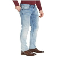 Buffalo David Bitton Ash Slim Fit Jeans In Crinkled & Blechid Crinkled & BLE