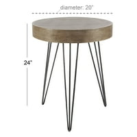 Naglašeni stol od smeđeg drveta od 2024 s crnim metalnim nogama, 1 komad