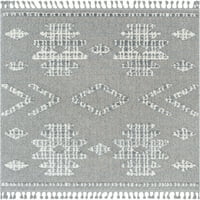 Dobro tkani Geometrijski uzorak plemena Salem Savannah u boji bjelokosti s visokom i niskom teksturom 5'3 7'3 prostirka za prostor