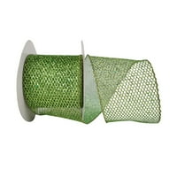 Božićna vrpca od poliestera smaragdno zelena papirnata mreža, 25nd 4ND, 1 pakiranje