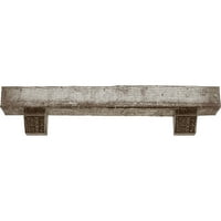 Ekena Millwork 8 H 10 d 48 W grubi pilani kamin od drva Mantel Kit s Ashford Corbels, Vintage Mahagoni