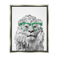 Lav u naočalama divlje životinje i kukci Slikarstvo Sivi plovak uokvireni umjetnički tisak zidna umjetnost