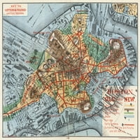 Karta: Boston, 91880. Stari I Novi Boston. Karta Bostona, Massachusetts, 91880, Justina Vinzora, Koja Prikazuje Širenje Grada Odlagalištima.