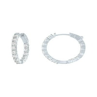 Sjajne fini nakit stvoren bijelim safirnim naušnicama od srebrnih obruča