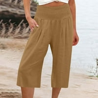 Ženske Capri hlače na rasprodaji ženske široke široke hlače ravne hlače visokog struka casual hlače