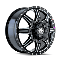 Mayhem Monstir- 20X8. 8X165. 127 do 121.3 do prednje Crne glodane žbice