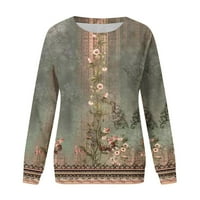 A-list puloveri, Džemperi za žene, jesenska Moda, Vintage vrhovi s cvjetnim printom u zapadnom stilu, košulje, Ležerne široke majice