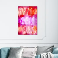 Wynwood Studio tipografija i citati zidne umjetničke platnene otiske 'djevojke djevojke' citati i izreke - crvena, ljubičasta