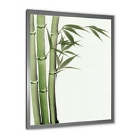 DesignArt 'detalj tamnozelenog bambusa i lišća IV' tradicionalni uokvireni umjetnički tisak