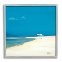 Stupell Industries na plaži obala ljetna krajolik slika siva uokvirena umjetnička tiskana zidna umjetnost, dizajn Paul Brent