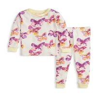 Burt's Bees Baby Organic Bebin & Toddler Girl Snug Fit Organski pamuk pidžama dugih rukava, dva seta