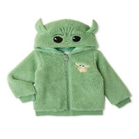 Baby Yoda Toddler Cosplay Fau Sherpa Hoodie, Veličine 12m-5T