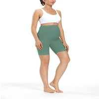 Ženske Trudničke kratke hlače na trbuhu udobne kratke hlače za jogu, trening za trčanje, sportske neprozirne joga kratke hlače s