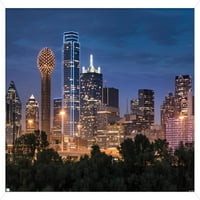 Zidni poster Obzor Teksasa-Dallasa, uokviren 14.725 22.375