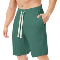 Muške ljetne Ležerne kratke hlače za plažu, jednobojne sportske kratke hlače za vježbanje s vezicama s džepovima