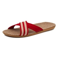 Sandale s ravnim potplatom, japanke na Plaži, ljetne Japanke, udobne cipele za pod, lanene crvene, Mens 4-4, 5