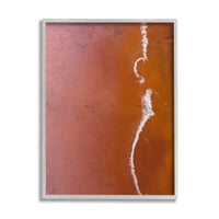 Stupell Insrijeri Sun Sparhed Pejzaž duboka narančasta pustinjska zračna fotografija, 20, dizajn breza i tinte
