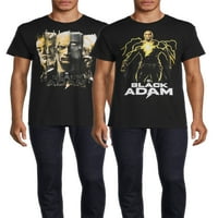 Stripovi muški crni adam lijevani grafičke majice, 2-pack, veličine s-3x
