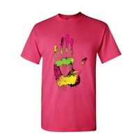 Majica Bez rukava, topljenje neona, kapanje iz ruke pozitivno, višebojna muška košulja, vruće ružičasta, Srednja