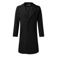 Crna Muška jakna Plus size muški zimski kaput s reverom s dugim rukavima kožna jakna s podstavom Vintage izolirani kaput jakna od