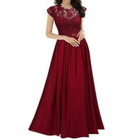 Haljine za žene, modna Maksi večernja haljina s kratkim rukavima s okruglim vratom, ljetna haljina s printom, crvena