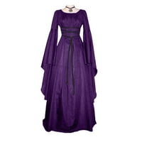 Maksi haljina za žene retro gotička haljina večernja haljina Na vezanje dugih rukava Maturalna Haljina Ljubičasta