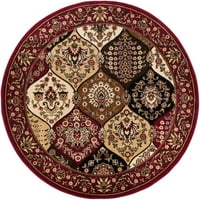 Dobro tkani Barclay Wentworth ploča tradicionalna orijentalna cvjetna crvena 7'10 '' Okrugli prostirka prostirka