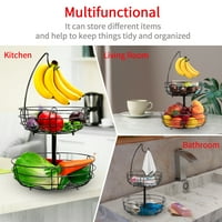 Dvoslojna zdjela za voće s podmetačima za banane u kuhinji kod kuće