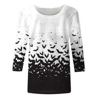 Ženske majice s printom šišmiša, široke majice, preslatki puloveri, majice s okruglim vratom s rukavima Na Krilima, bijeli vrhovi