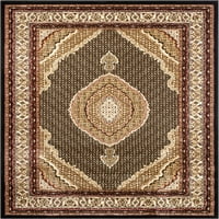 Dobro tkani bezvremenski šafran orijentalni perzijski medaljon crni 9'3 12'6 područja prostirka
