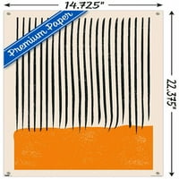 Geometrijski narančasti zidni poster s gumbima, 14.725 22.375