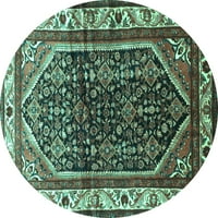 Tvrtka Alibudes strojno pere okrugle perzijske tirkizno plave tradicionalne unutarnje prostirke, okrugle 7 inča
