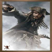 Diesne Pirati s Kariba: Na kraju svijeta - zidni plakat Jacka vrapca u drvenom magnetskom okviru, 22.375 34