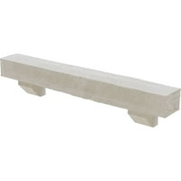 Ekena Millwork 8 H 12 d 72 W grubo pilani drveni kamin Mantel Kit s Ashford Corbels, tvornički prepun