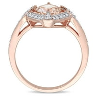 Donje prsten Miabella s морганитом okrugli rez T. G. W. okrugli rez od bijelog safir i dijamant okrugli rez T. W. okrugli rez u 1