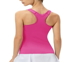 ;/ Ženski gornji dio za vježbanje s okruglim vratom prsluk jednobojni gornji dio s naramenicama prozračna majica za jogu bluza bez