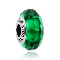 Zeleni fasetirani amulet od Murano stakla-791619