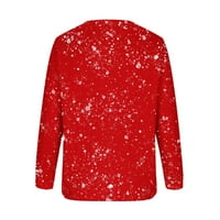 Ženske modne dukserice i dukserice dukserica s dugim rukavima s printom za Noć vještica ležerni pulover bluza vrhovi Crveni;