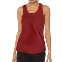 Ženska majica bez rukava s naramenicama 4-inčni Crveni Gornji dijelovi za žene Plus Size Ženske majice za vježbanje bez rukava Bez