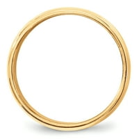 14k ugravirani polukružni prsten od žutog zlata u finozrnatoj boji