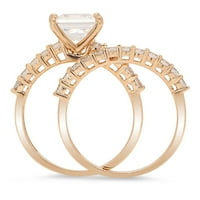 2. Karat Princess Cut pravi autentični prirodni dijamant 18K žuto zlato 18K vjenčani vjenčani prsten dizajnerski prsten 3,5 veličina