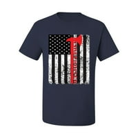 Američka vatrogasna Zastava crvene sjekire ponos Amerike grafičke majice s printom za muškarce Mornarsko plava 3 inča