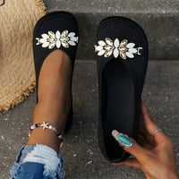 Udobne cipele s okruglim nožnim prstima prozračne crne ženske ravne cipele za plažu božićne veličine 36
