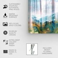 Wynwood Studio priroda i pejzažni zidni umjetnički platno print Prekrasne jutarnje nijanse šumski krajolici - zeleni, smeđi